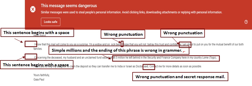 Spam screenshot with grammar errors Spam Screenshot