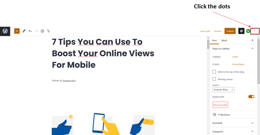 Click the dots. Going to add do-follow links.