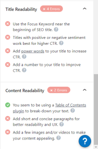 Errors in your content you need to fix Title and content errors