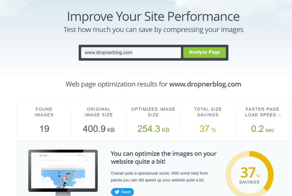 TinyPng Site compression performance TinyPng Site compression performance