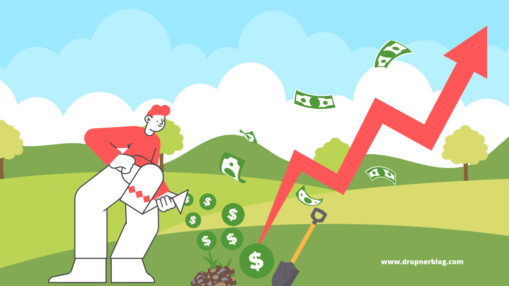 A person with a watering can pouring money to grow money by knowing the rules of money