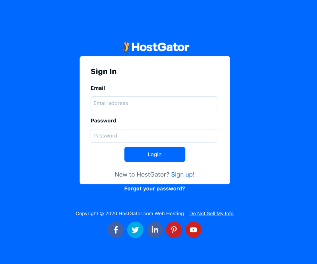 Hostgator dashboard login step 3