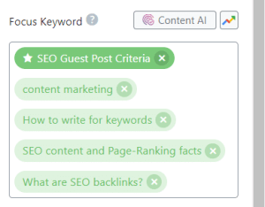 Keyword for this blog post