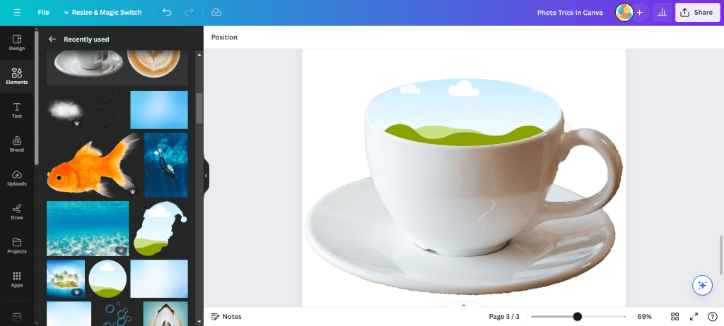 white cup of coffee  with a frame