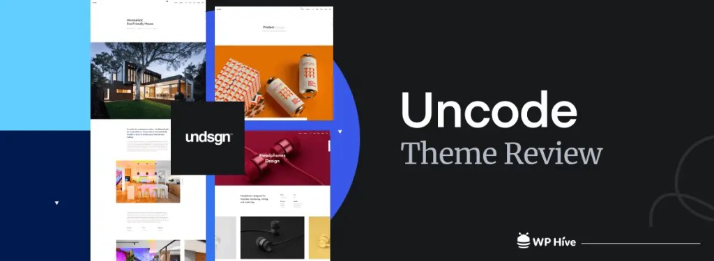 Collage of different website layouts featuring the Uncode theme, showcasing various design elements and photography portfolios.