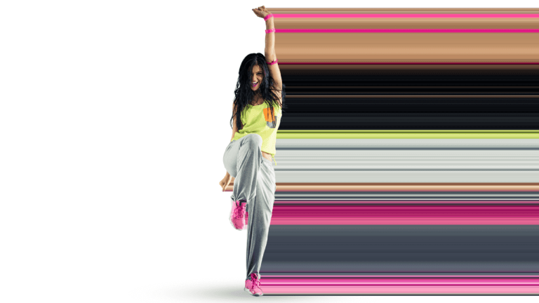 Pixel stretch of a women dancer