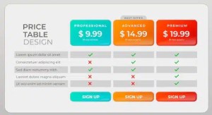 Pricing tables template showcasing different pricing options for selection. Choose your plan.