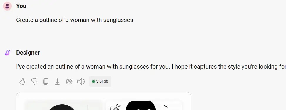Prompt: Create an outline of a woman with sunglasses.