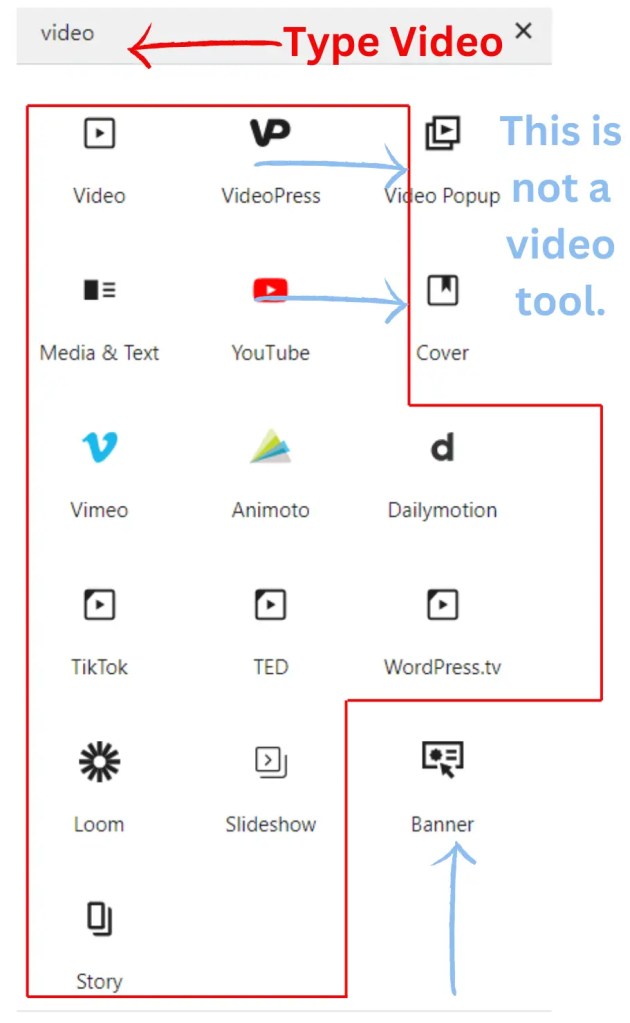 video options in WordPress