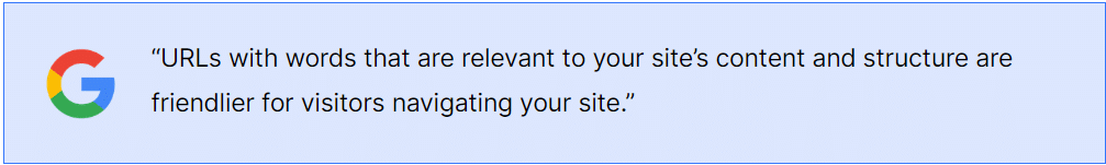 Google statement about SEO friendly URLs keep it short and clean