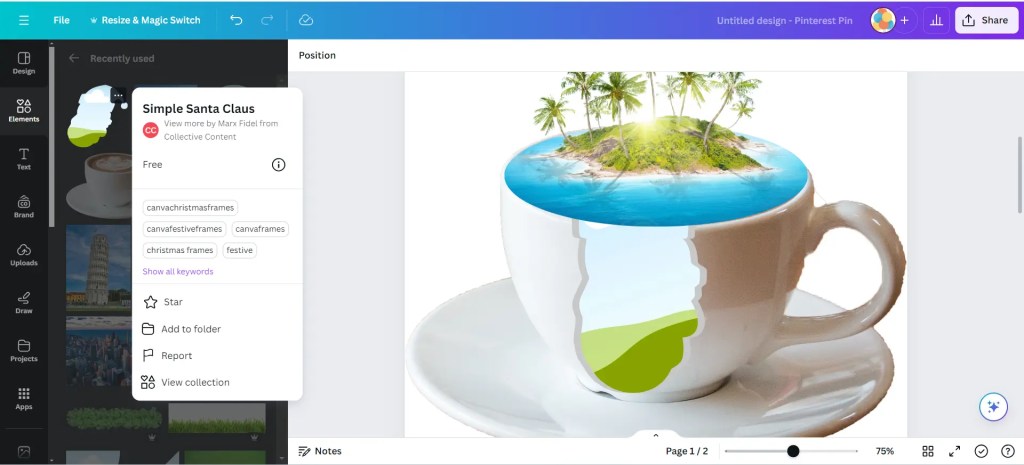 Making the tear in the cup
