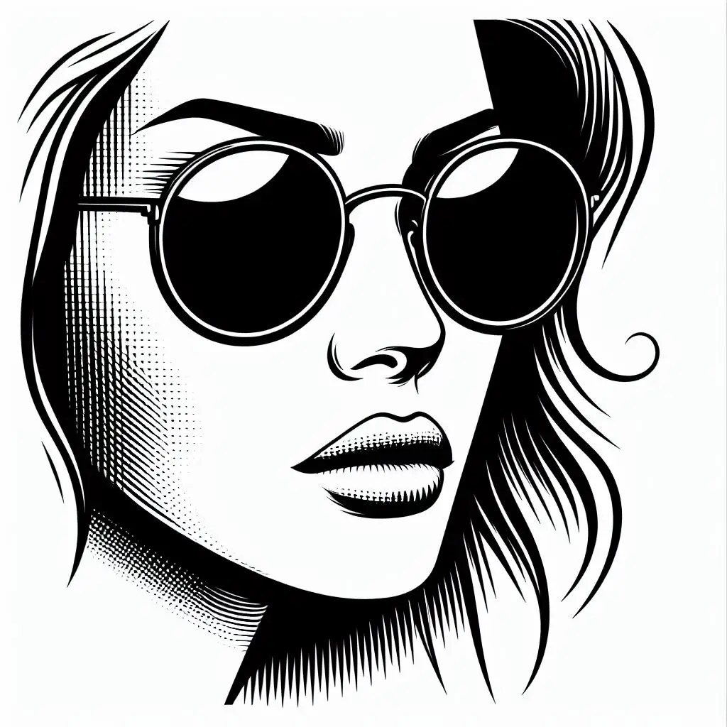 Outline of a woman's face 1